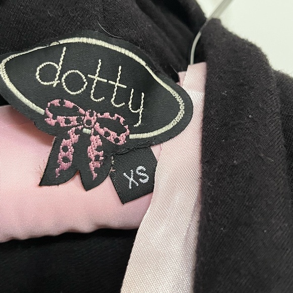 ๐จ๐ฆ Dotty Clothing professor patch black ruffle cardigan size xs - Picture 6 of 6
